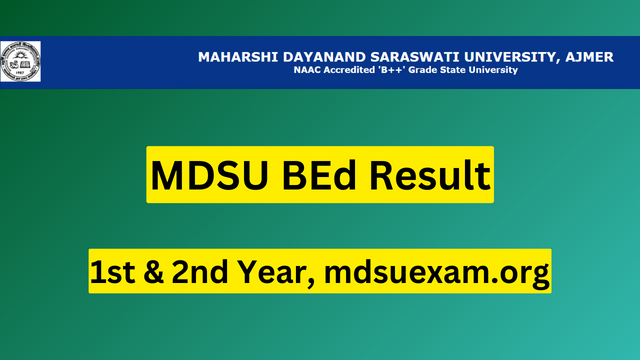 MDSU BEd Result 2023