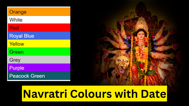 Navratri 2023 Colours with Date