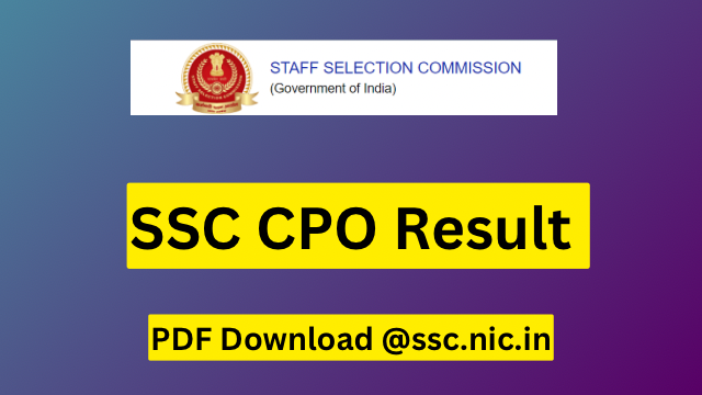 SSC CPO Result 2023 